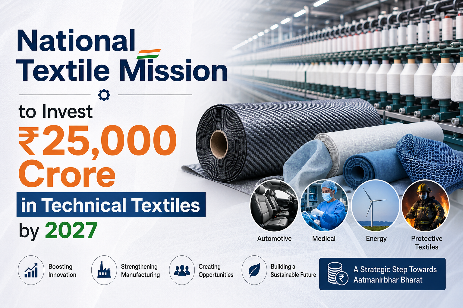 National Textile Mission to Invest ₹25,000 Crore in Technical Textiles by 2027